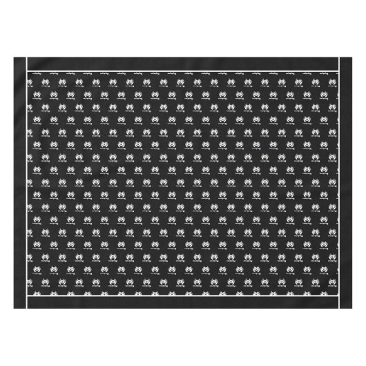 Mit Monogramm Schwarz-weiße Crab-Küste Tischdecke (Vorderseite (Horizontal))