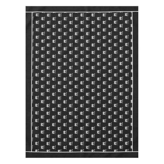 Mit Monogramm Schwarz-weiße Crab-Küste Tischdecke (Vorderseite)