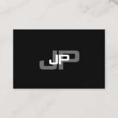 Mit Monogramm Schwarz-weiße einfache moderne Visitenkarte (Vorderseite)