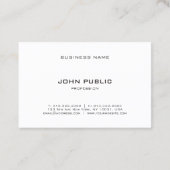 Mit Monogramm Schwarz-weiße einfache moderne Visitenkarte (Rückseite)