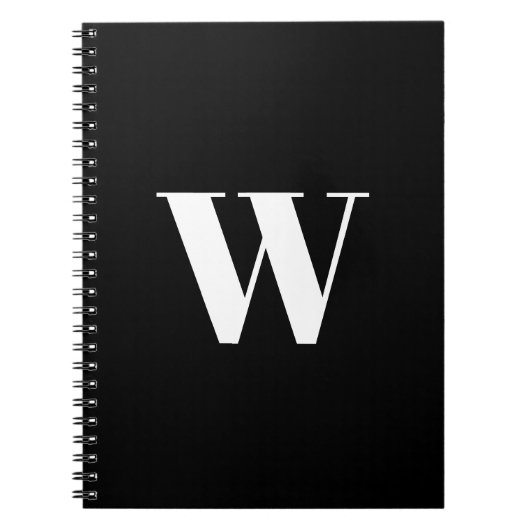 Mit Monogramm Schwarz-weiße Erstelegung Notizblock (Vorderseite)
