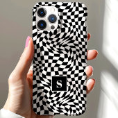 Mit Monogramm schwarz-weiße Masche Case-Mate iPhone Hülle