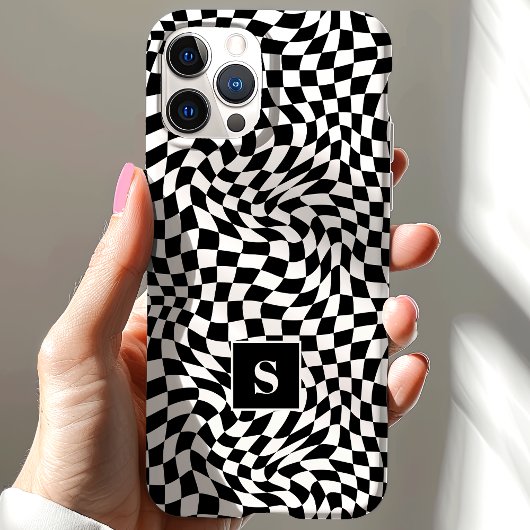 Mit Monogramm schwarz-weiße Masche Case-Mate iPhone Hülle