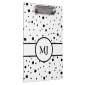 Mit Monogramm Schwarz-weiße Polka-Dosen und Streif Klemmbrett (Rechts)