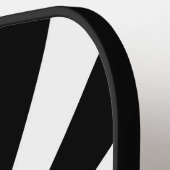 Mit Monogramm Schwarz, weiße Sternexplosion Streif Pickleball Schläger (Linke Seite)