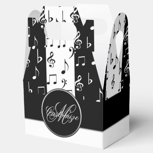 Mit Monogramm schwarz-weiße Streifen 2 Geschenkschachtel (Geöffnet)