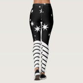 Mit Monogramm Schwarz-weiße Streifen Graphic Leggings (Rückseite)