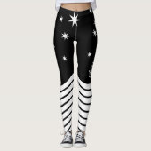 Mit Monogramm Schwarz-weiße Streifen Graphic Leggings (Vorderseite)