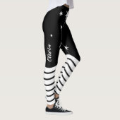 Mit Monogramm Schwarz-weiße Streifen Graphic Leggings (Rechts)