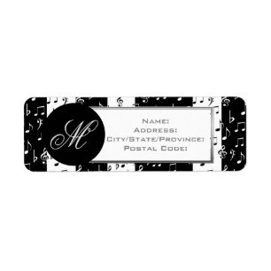 Mit Monogramm schwarz-weiße Streifen - Labels 2