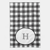 Mit Monogramm Schwarz-weißes Buffalo Kariert Geschirrtuch (Vertikal)