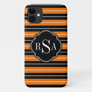 Mit Monogramm Schwarz-weißes Orangenmuster Case-Mate iPhone Hülle