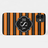 Mit Monogramm Schwarz-weißes Orangenmuster Case-Mate iPhone Hülle (Rückseite (Horizontal))