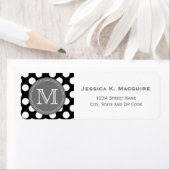 Mit Monogramm Schwarz-weißes Polka Dot Muster (Insitu)