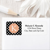 Mit Monogramm Schwarz-weißes Polka Dot Muster (Insitu)