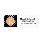 Mit Monogramm Schwarz-weißes Polka Dot Muster (Vorne)