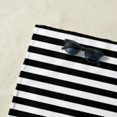 Mit Monogramm Schwarz-weißes Streifenmuster Strandtuch (Beispiel)