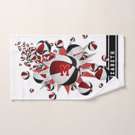 mit Monogramm schwarze Basketball-Stars Handtuch