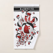 mit Monogramm schwarze Basketball-Stars Handtuch (Handtuch)