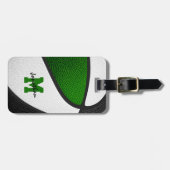 mit Monogramm schwarze Basketballfarben Gepäckanhänger (Vorderseite horizontal)