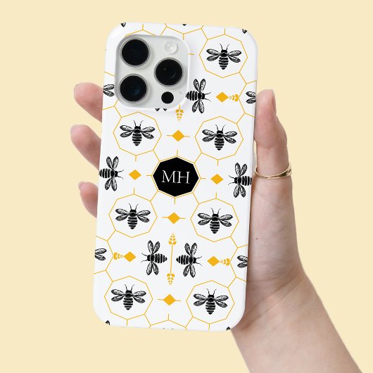Mit Monogramm Schwarze Beere Gelbe Honeycomb Moder Case-Mate iPhone Hülle