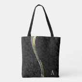Mit Monogramm schwarze Damaskus-Wellenstreifen Tasche (Rückseite)