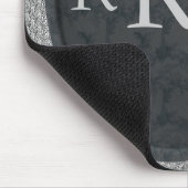 Mit Monogramm Schwarze Flora-Mousepad Mousepad (Ecke)