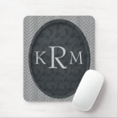 Mit Monogramm Schwarze Flora-Mousepad Mousepad (Mit Mouse)