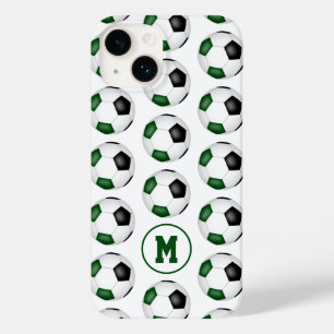 mit Monogramm schwarze Fußbälle Case-Mate iPhone 14 Hülle