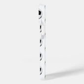 mit Monogramm schwarze Fußbälle Case-Mate iPhone Hülle (Rückseite / Links)