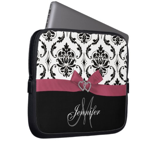 Mit Monogramm schwarze Laptopschutzhülle (Vorne Rechts)