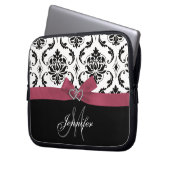 Mit Monogramm schwarze Laptopschutzhülle (Vorderseite Links)