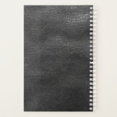 Mit Monogramm Schwarze Leder-Gold-Initialen Name 2 Planer (Rückseite)