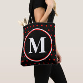 Mit Monogramm schwarze Polka-Punkte Tasche (Von Nahem)