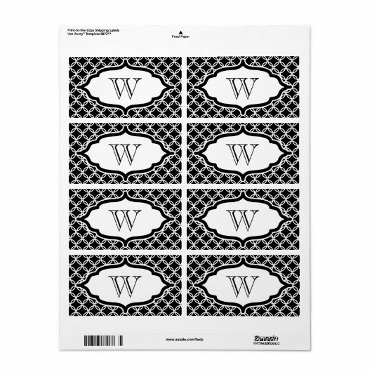 Mit Monogramm schwarze Spitzen-Labels (Vorne)