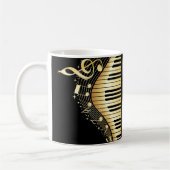 Mit Monogramm, schwarze und goldene Noten und Schl Kaffeetasse (Links)