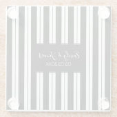 Mit Monogramm schwarze und weiße Linien und Streif Glasuntersetzer (Rückseite)