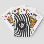 Mit Monogramm schwarze und weiße Zebrastreifen Spielkarten (Rückseite)