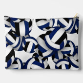 mit Monogramm schwarze Volleyballmuster Zubehörtasche (Rückseite)