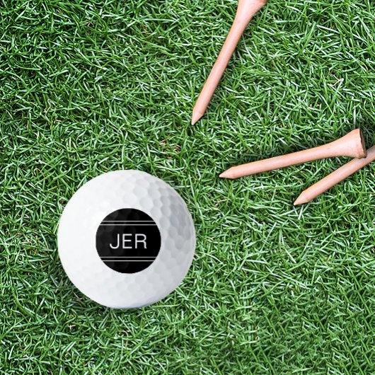 Mit Monogramm Schwarze Vorlage Personalisiert Golf Golfball