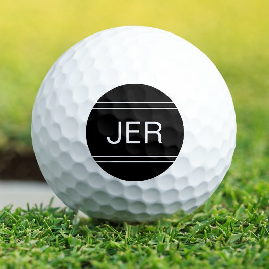 Mit Monogramm Schwarze Vorlage Personalisiert Golf Golfball