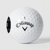 Mit Monogramm Schwarze Vorlage Personalisiert Golf Golfball (Logo)