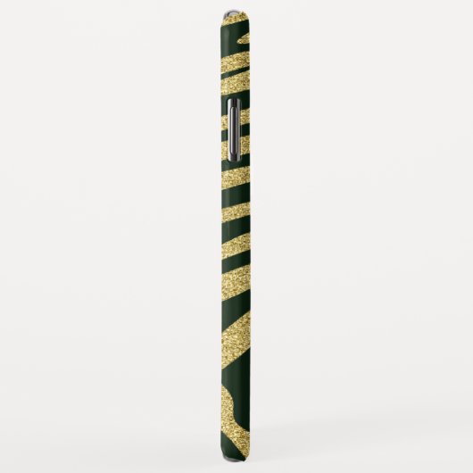 Mit Monogramm schwarze Zebrastreifen auf Gold Case-Mate iPhone Hülle (Hinten/Rechts)