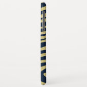 Mit Monogramm schwarze Zebrastreifen auf Gold Case-Mate iPhone Hülle (Hinten/Links)