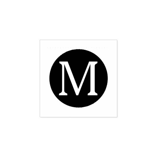 Mit Monogramm schwarzer Circle Frame Gummistempel (Prägung)