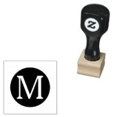 Mit Monogramm schwarzer Circle Frame Gummistempel (Stempel)