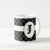 Mit Monogramm schwarzer Diamant Kaffeetasse (VorderseiteRechts)