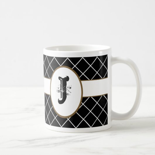 Mit Monogramm schwarzer Diamant Kaffeetasse (Rechts)