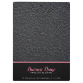 Mit Monogramm schwarzer Granit und rosa Streifen Klemmbrett (Rückseite)
