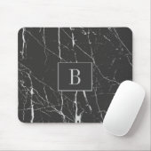 Mit Monogramm, schwarzer und grauer Marmorstein Mousepad (Mit Mouse)